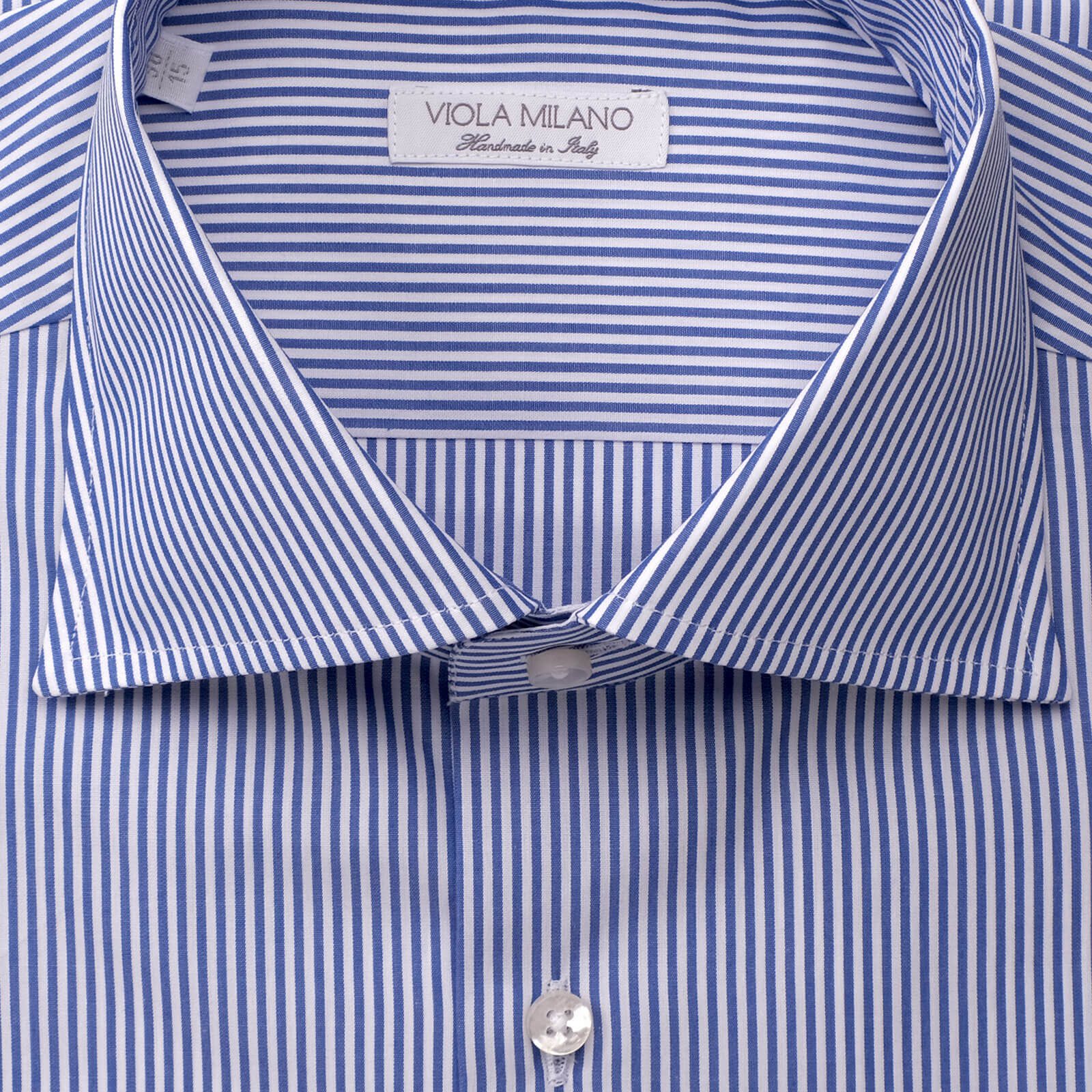 Springen Paar Verwachten Classic Stripe Cut-away Collar Dress Shirt - Azzurro/White • Viola Milano