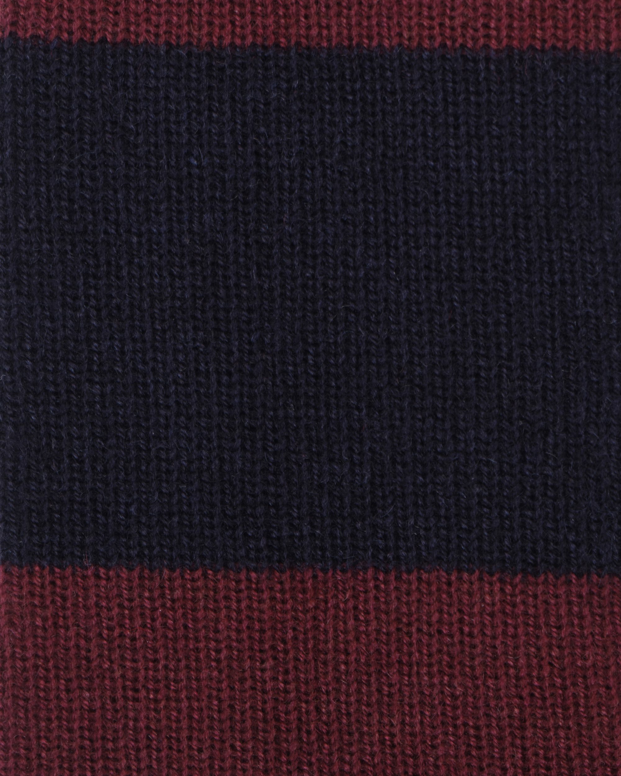 Stripe Knitted 100% Cashmere Tie - Navy/Wine | Viola Milano