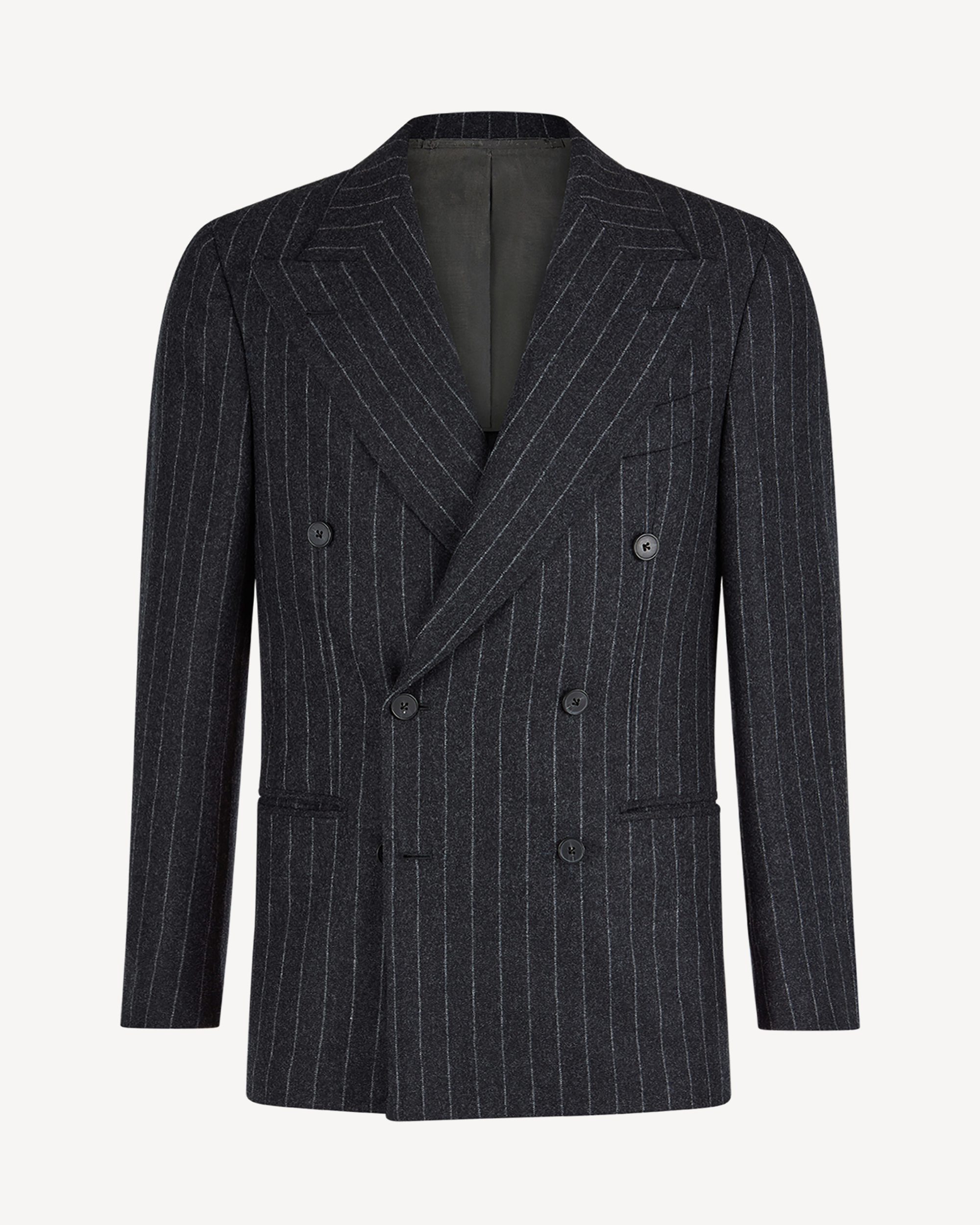 Sartorial Flannel Double Breasted Suit - Grey Chalk Stripe VBC | Viola ...