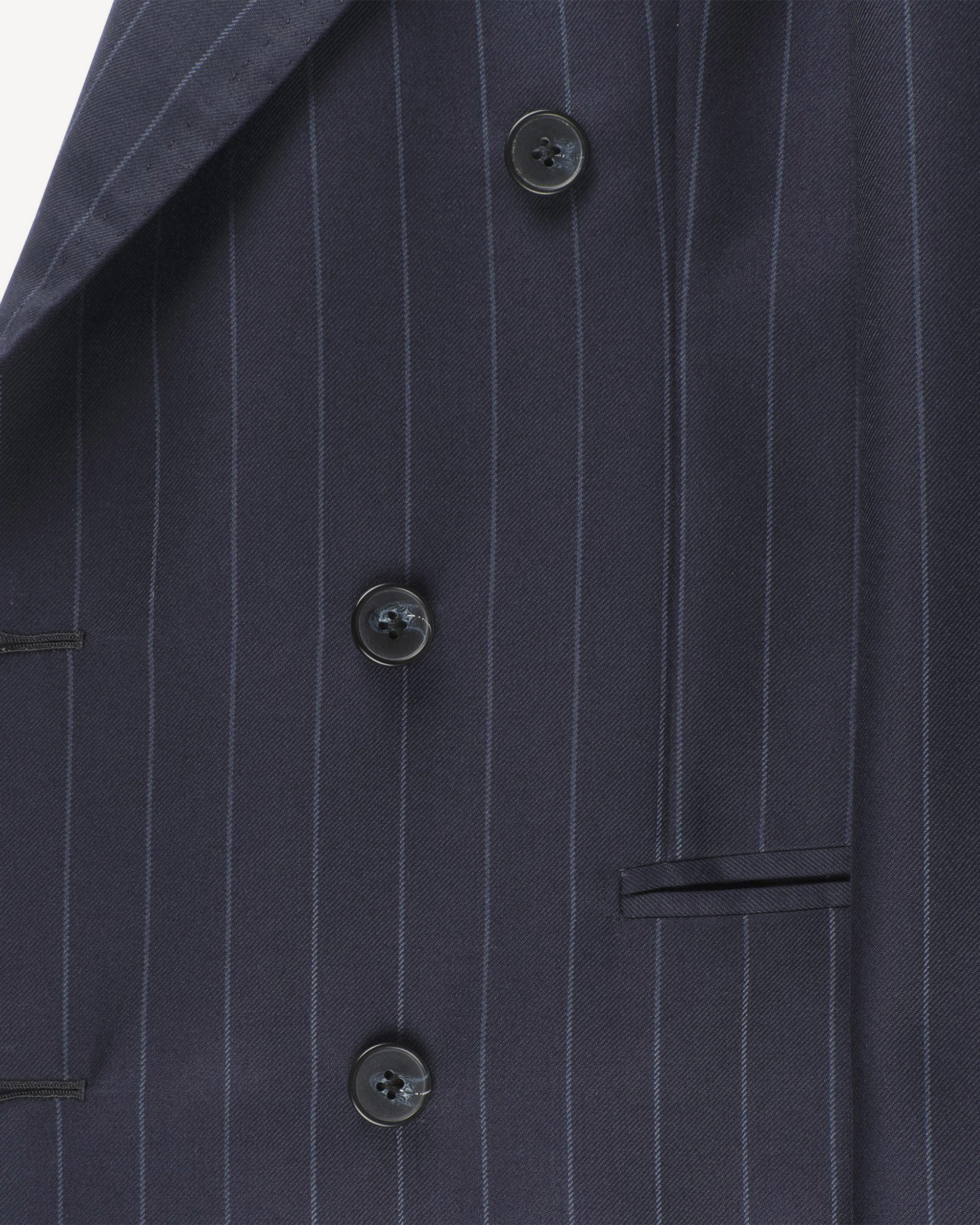 Sartorial Half-lined Double Breasted Suit - Navy Chalk Stripe | Viola ...