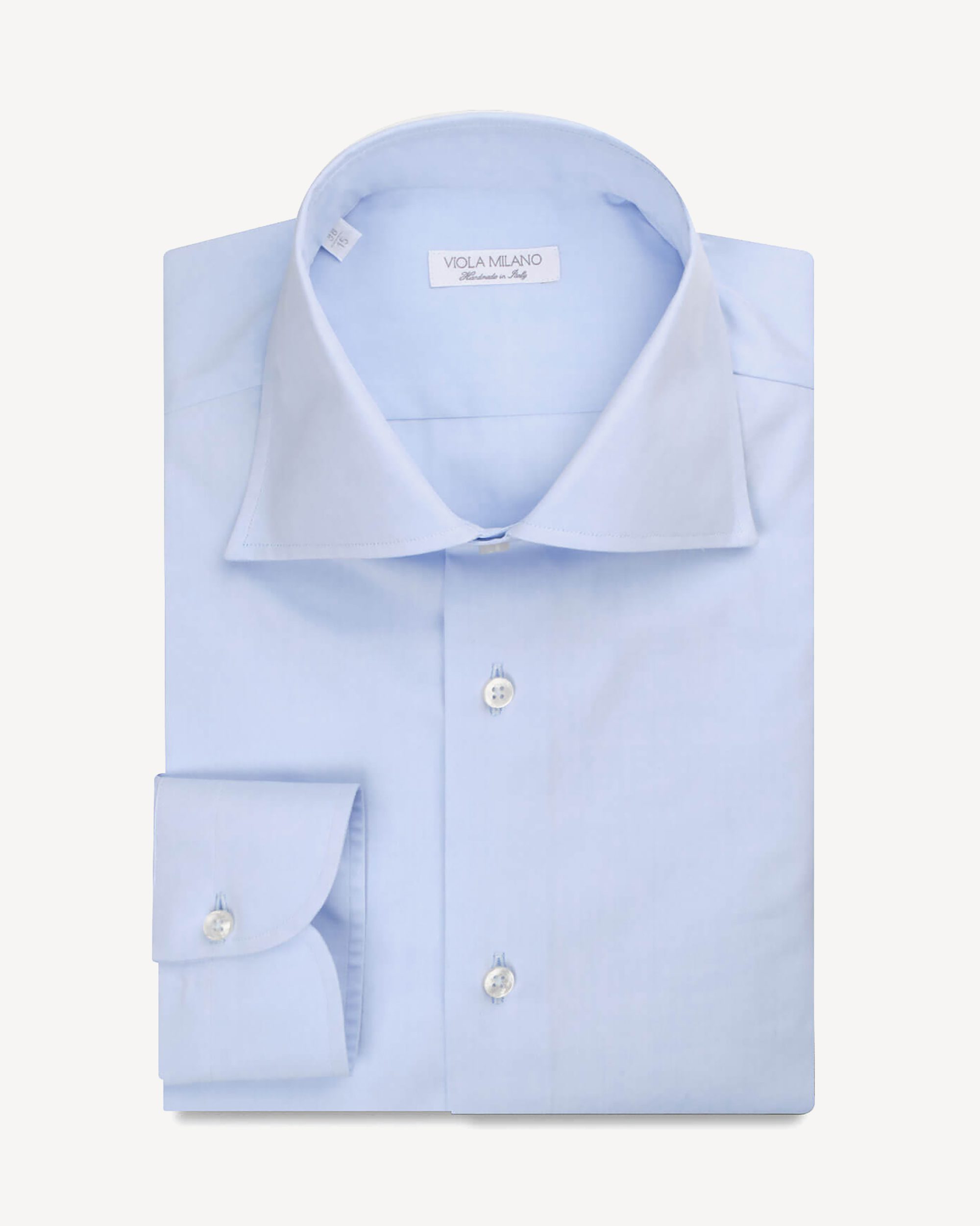 Classic Solid Cut-away Collar Dress Shirt - Classic Blue | Viola Milano