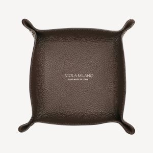 Milanese Grain Leather Change Tray - Brown