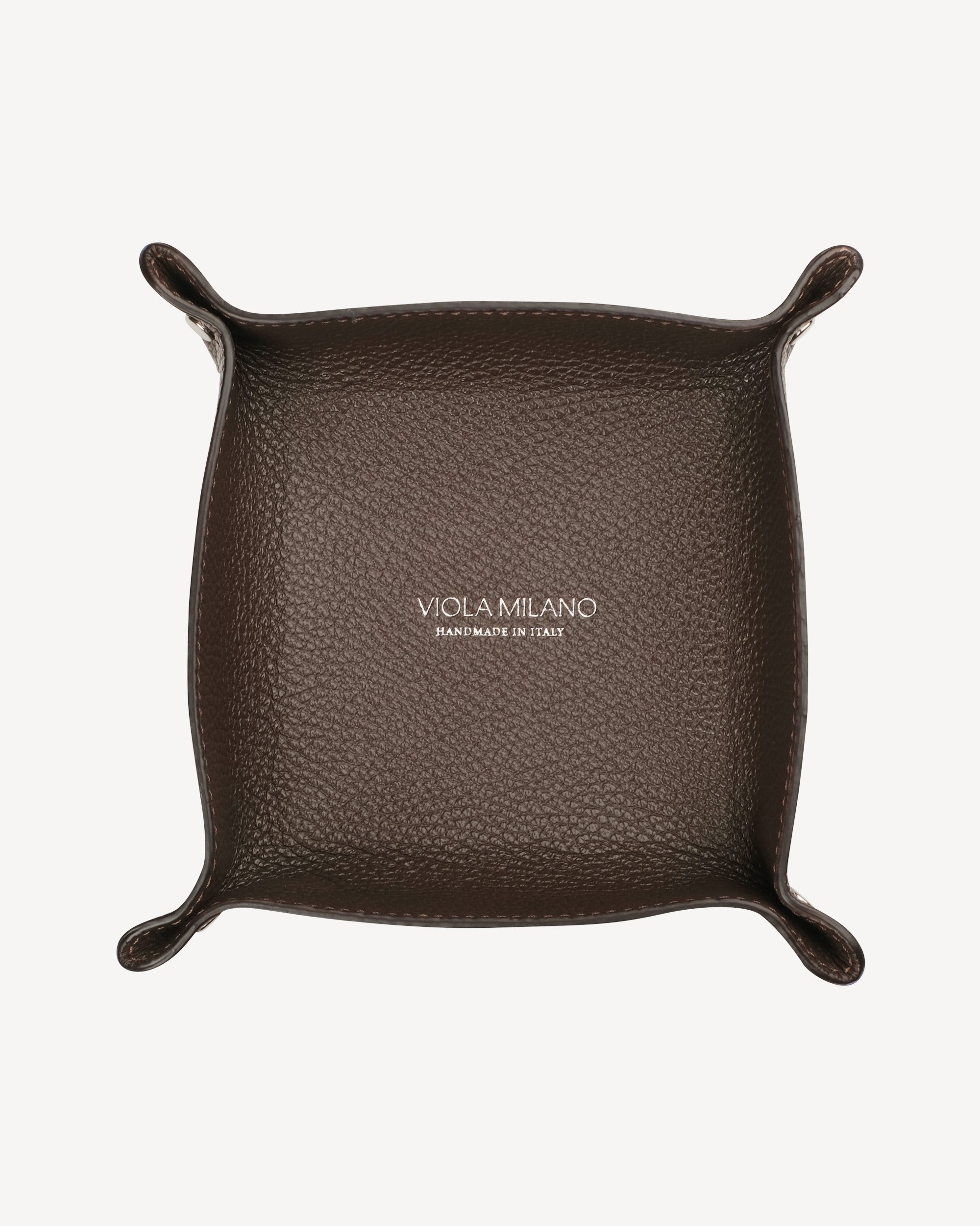 Milanese Grain Leather Change Tray - Brown