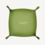Milanese Grain Leather Change Tray - Lime Green