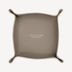 Milanese Grain Leather Change Tray - Taupe Grey