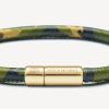 Genuine Italian Premium Leather Bracelet with Gold Plated Clasp - Forest Camo