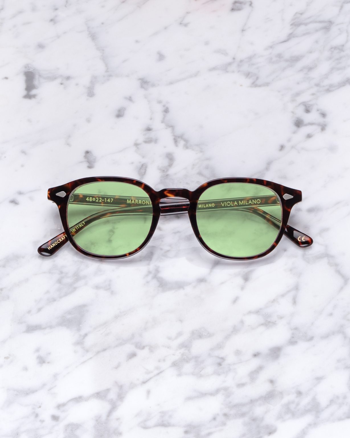 The Milano Sunglasses - Brown with Light Green lens