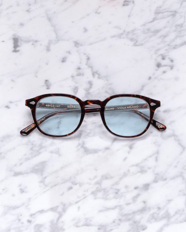 The Milano Sunglasses - Brown with Light Blue lens