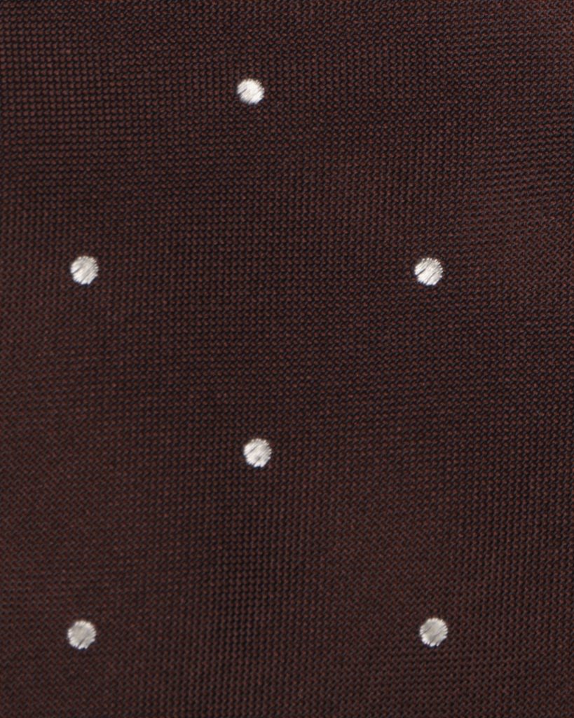 Dark Coral Red Tie with Silver Dots 