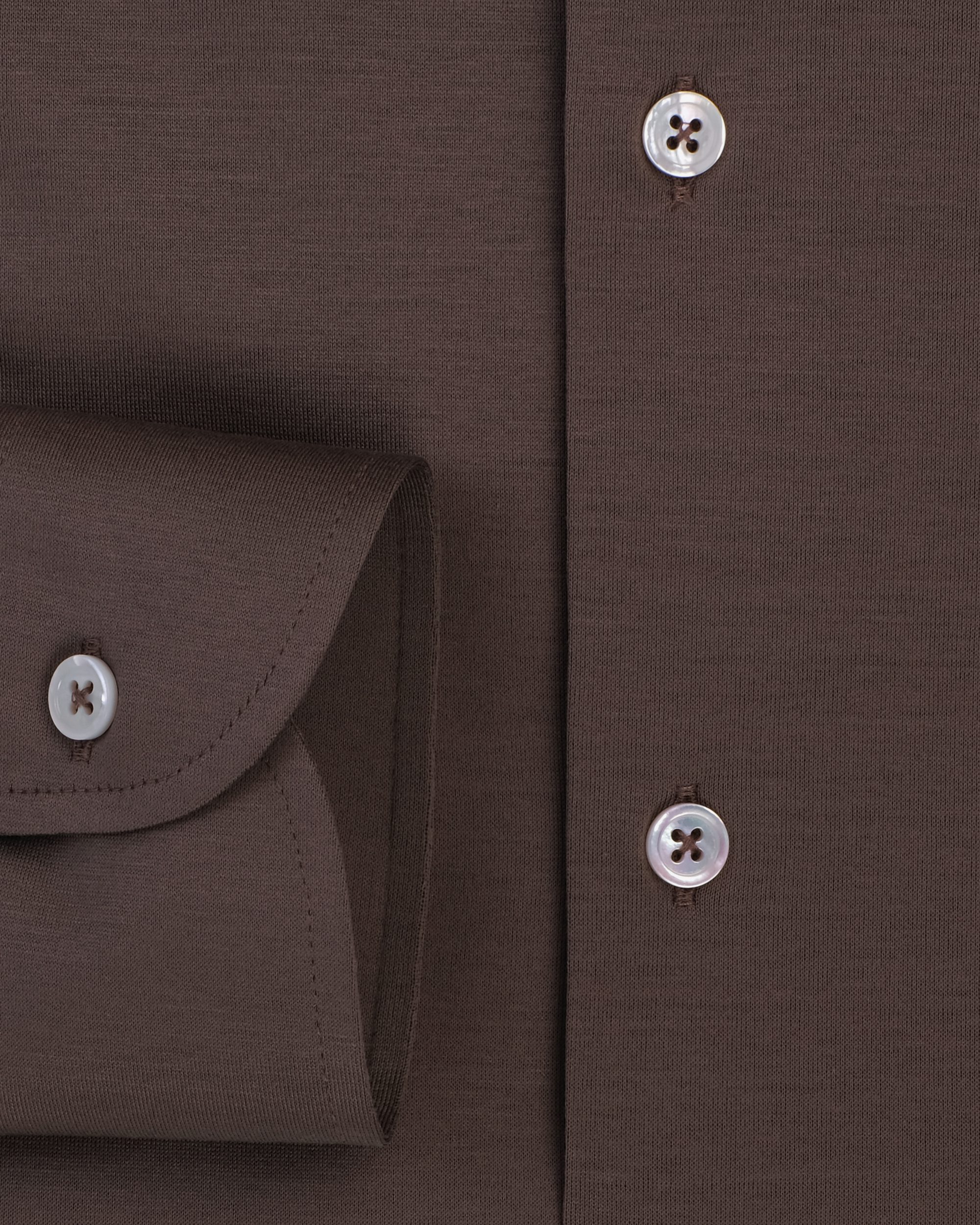 Solid Cotton Stretch Cut-away Collar Dress Shirt - Taupe Brown | Viola ...